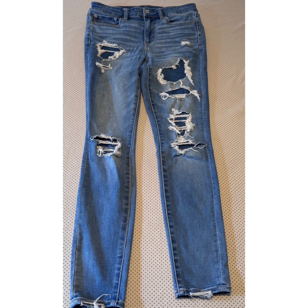 American Eagle Next Level Stretch Distressed Destroyed Skinny Jeans Women's 6